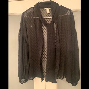 Black sheer long sleeve top (H&M)